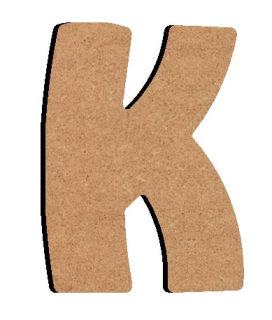 Lettre «K» Majuscule Arrondie 8 cm
