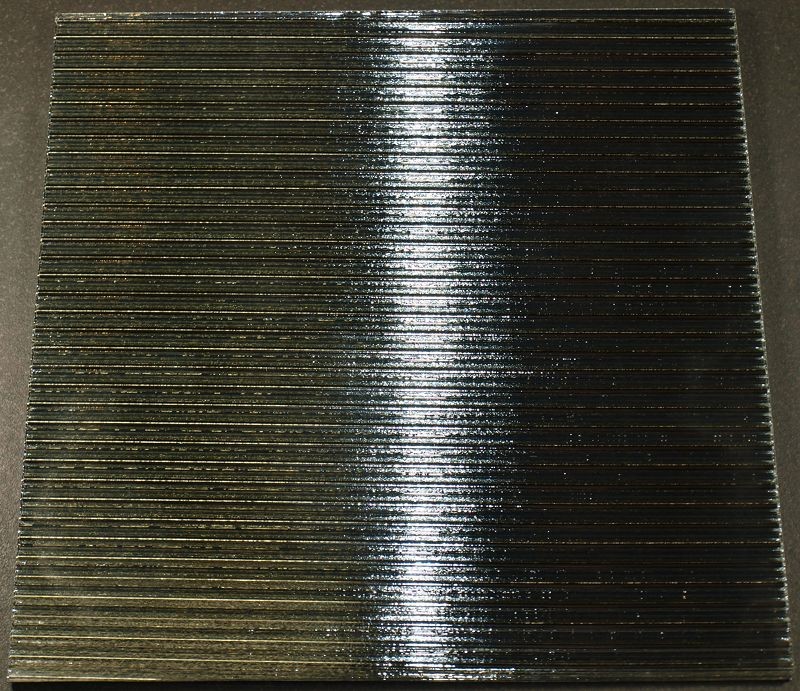 Miroir Coloré E4 - Argent effet rayé - 20 x 20 cm