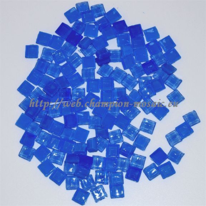 Pâte de verre 1 x 1 cm Bleu Transparent n°4, par 100g
