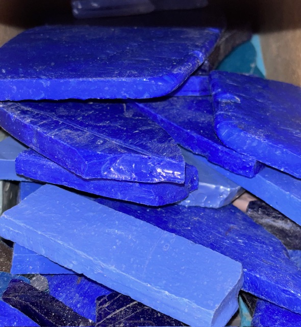 Morceaux de Dalles de Smalt Orsoni Mix Bleu, par 500g