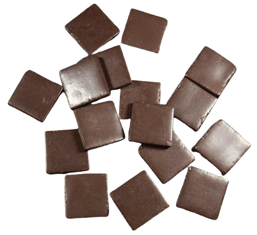 Pate de verre Chocolat Satiné 2,4 x 2,4 cm, par 100g