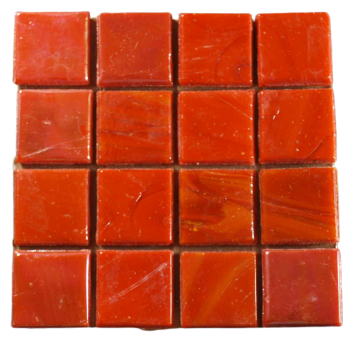 Pate de Verre Artisanale Orange 2.4 x 2.4 cm, par 100g