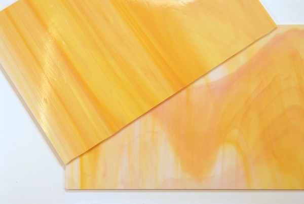 Plaque de Verre 20 x 20 cm - Orange Blanc n°13 