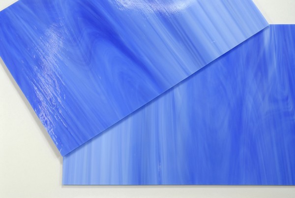 Plaque de Verre 20 x 20 cm  - Bleu Foncé Blanc Semi Transparent n°19