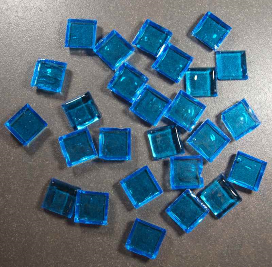 Transparent Bleu Ciel 2 x 2 cm, par 100 g