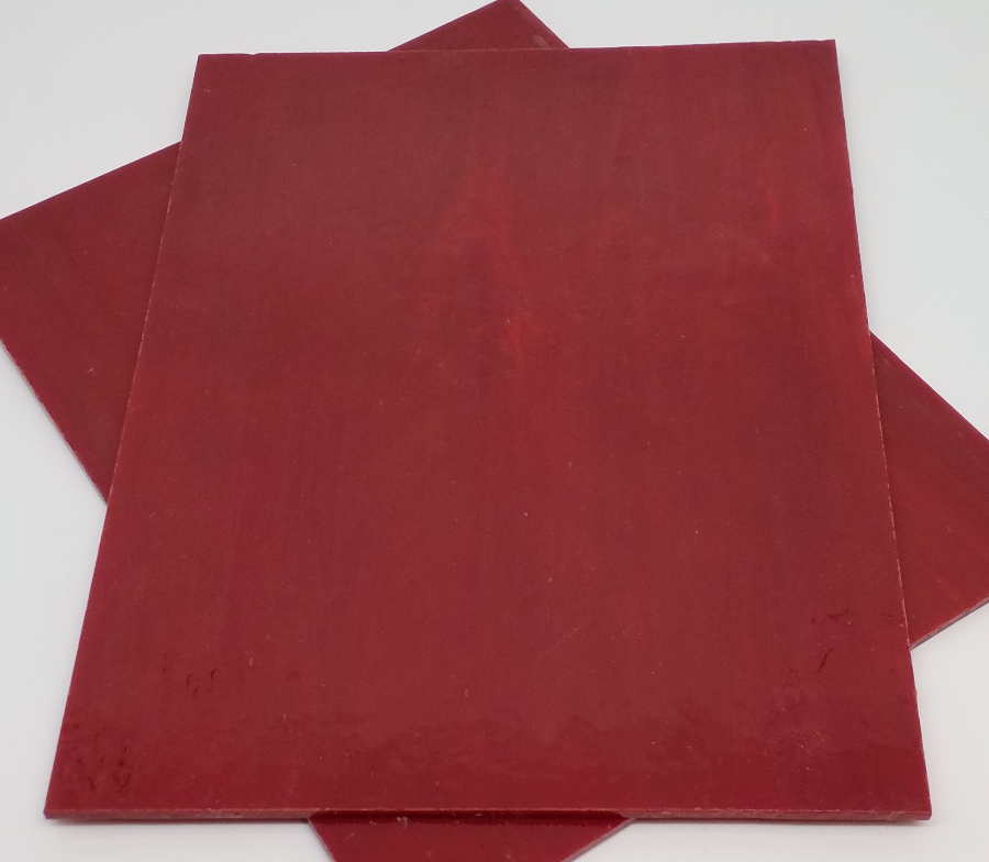 Plaque de Verre 15 x 20 cm, Rouge Corail
