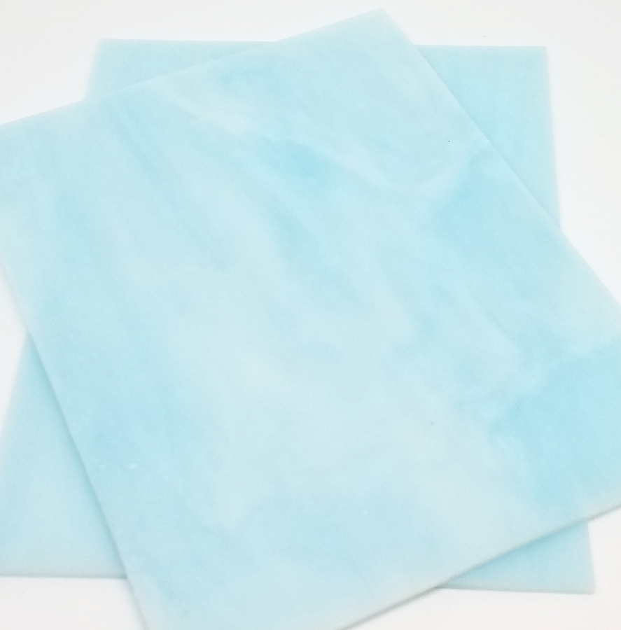 Plaque de Verre 15 x 20 cm, Bleu Glacé