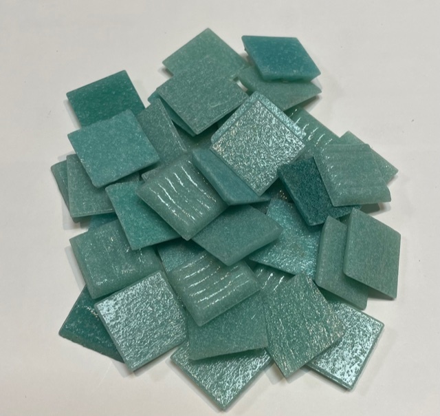 Pate de Verre 2 x 2 cm - Turquoise, Par 100g