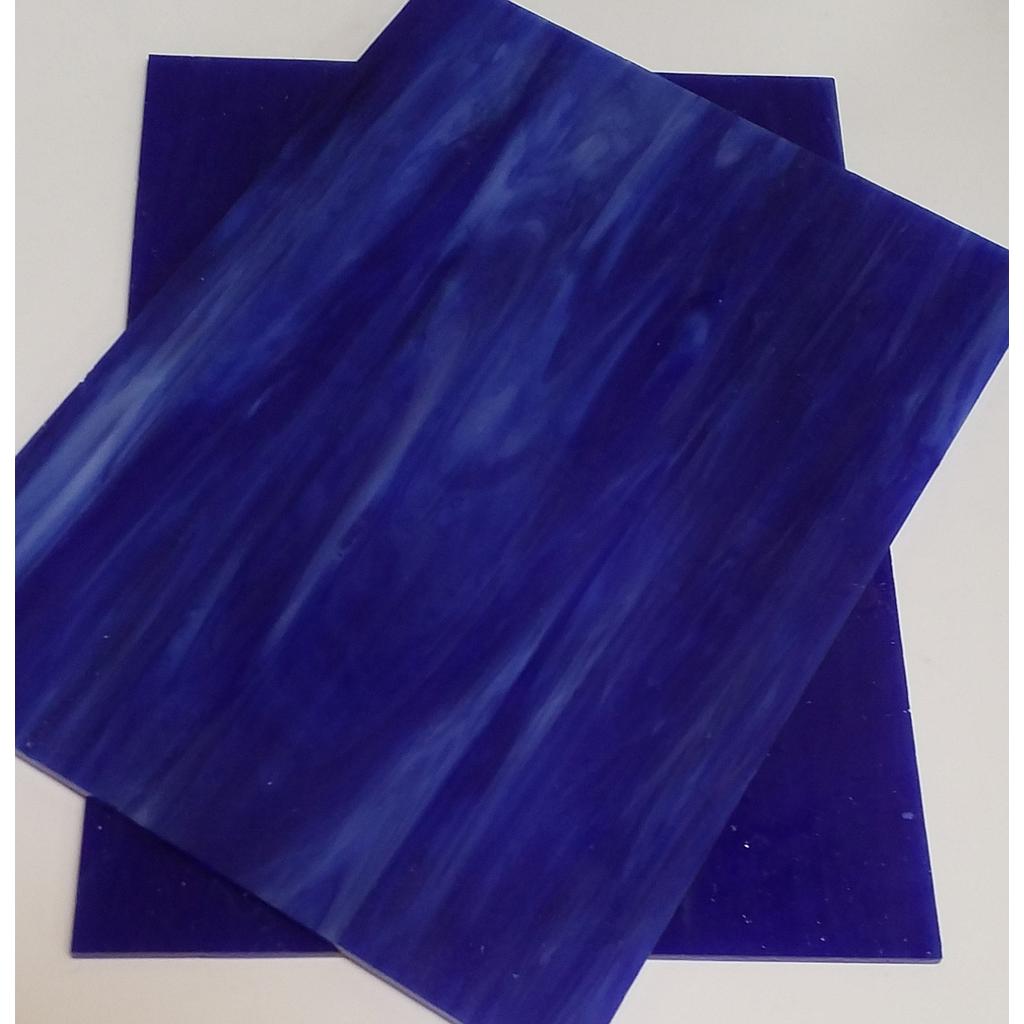 Plaque de Verre 15 x 20 cm, Bleu Cobalt