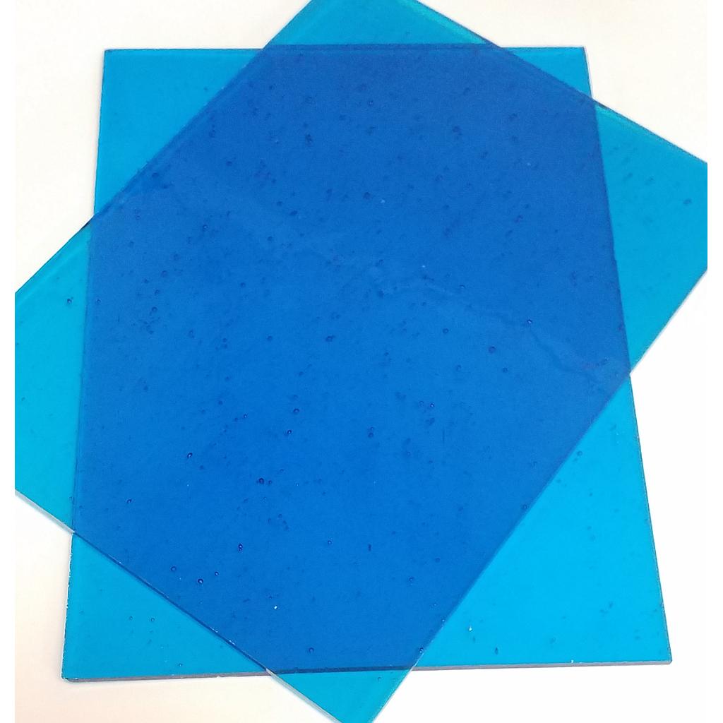 Plaque de Verre 15 x 20 cm, Bleu Clair Transparent