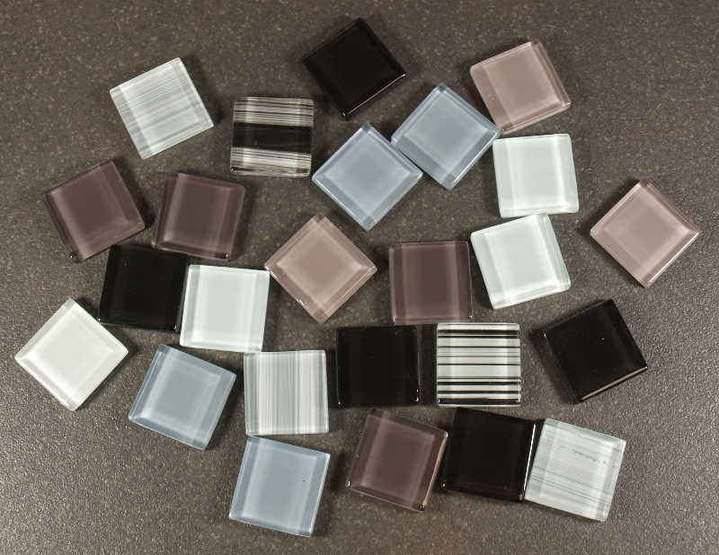 Mix Rayés Noir-Gris 2 x 2 cm