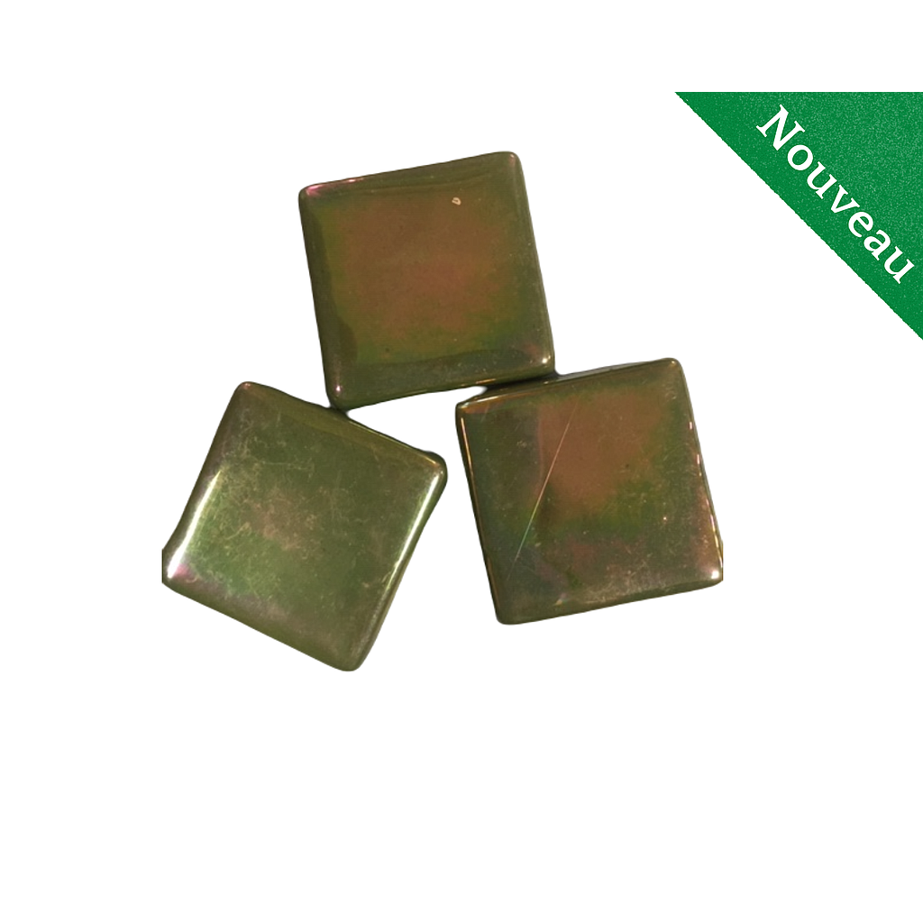 Pate de Verre  Vert Lisse Irisé par  100 gr