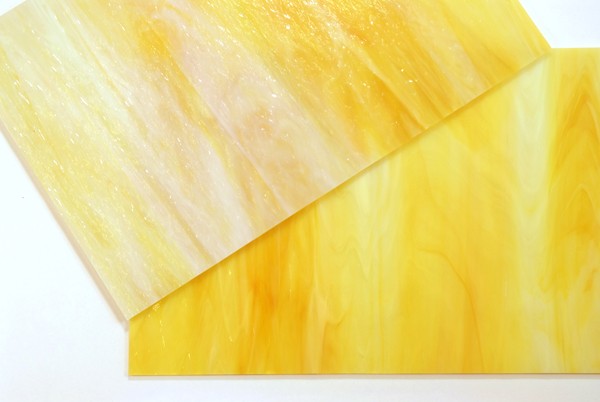 Plaque de Verre 20 x 30 cm  - Perlmut Clair Jaune Orange n°27