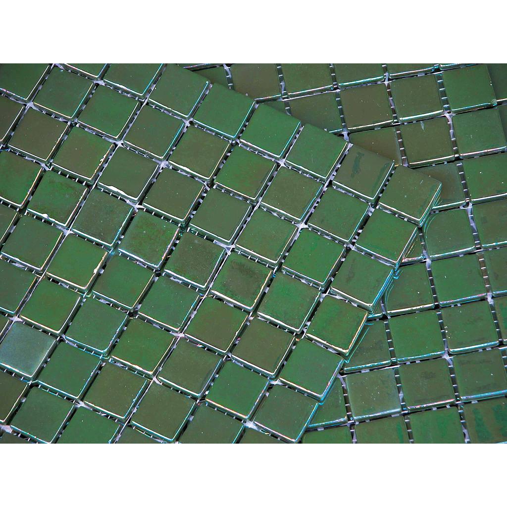 Pate de verre Irisé Vert 2,4 x 2,4 cm, par 100g