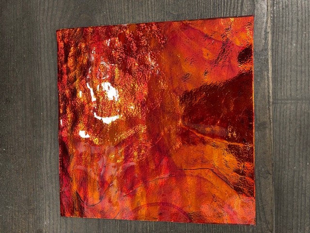 Miroir Coloré - Rouge Automne 20 x 20 cm
