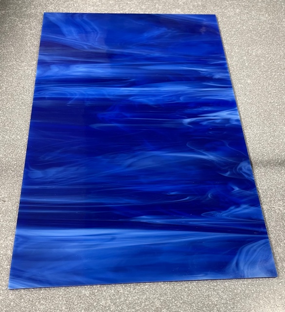 Plaque de Verre 20 x 30 cm N°7 - Bleu Nuageux 