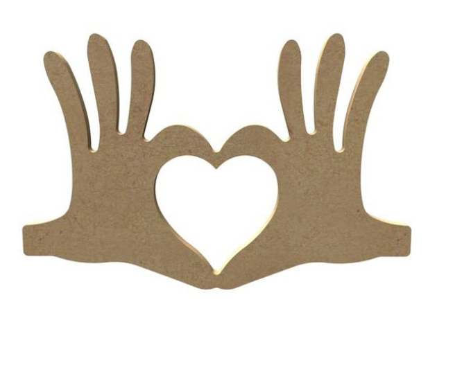 Coeur dans main en bois 