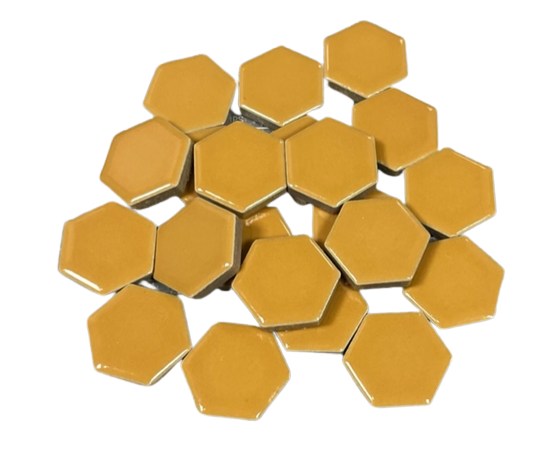 Hexagone 2,3 x 2,3 cm - Jaune Moutarde, Par 100 gr