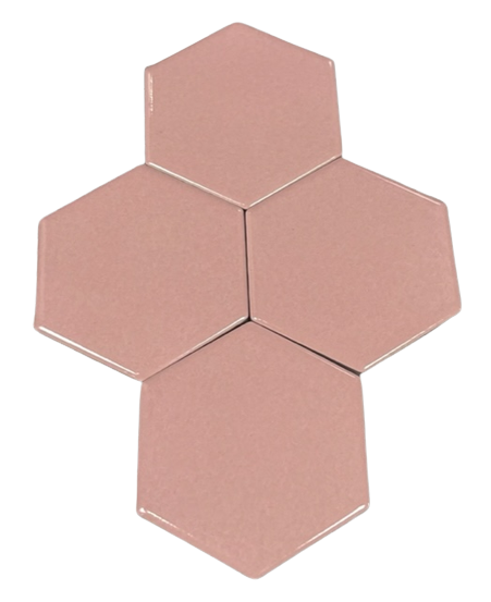 Hexagone 5 x 5 cm - Rose, Par 100 gr