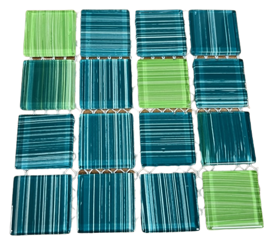 Mosaique en Verre 2,3 x 2,3 cm - Vert, Par 100 gr