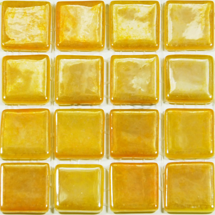 Pate de verre Irisé Doré 2,4 x 2,4 cm, par 100g