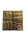 Pate de Verre 2.4 x 2.4 cm Rayé Vert  par 100g