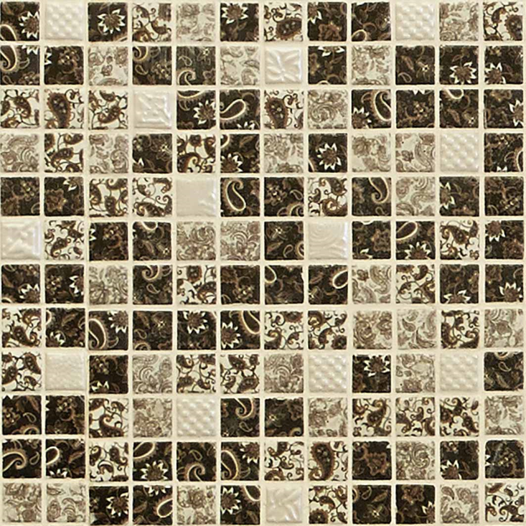 Pate de Verre Motifs Jaipur Beige 2.5 x 2.5 cm, par 100g