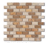 Mosaique de Pierre Medium Brique, 2.5 x 5 cm, Vendu à la plaque, 1 Plaque = 30.5 x 30.5 cm 