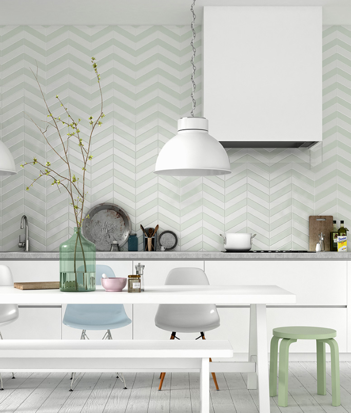Revêtement Mural Chevron Right, 6.4 x 26 cm, Vendu au m², 1 Bte = 1 m²