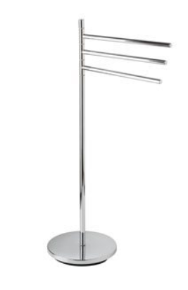 One - Porte Serviette Triple sur Pied - Chromé - AV085D