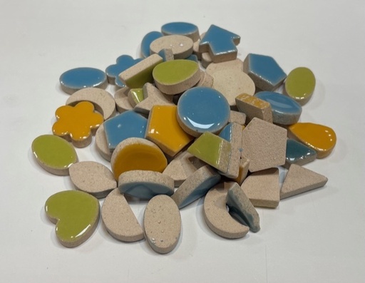 Mix Chapes 2 cm - Bleu Vert Jaune, Par 100g
