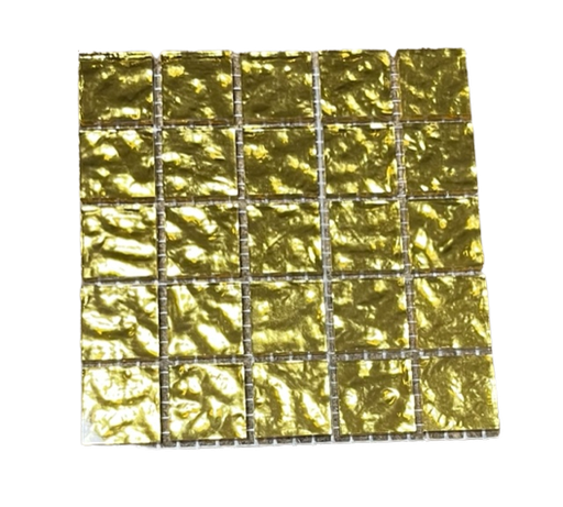 [DR.0710 ORO GIALLO WAVY] Or Jaune Bosselé - 2 x 2 cm, à la plaque