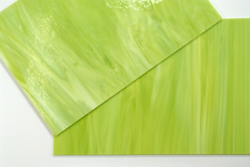 Baguette de Verre 2 x 20 cm n°17 - Vert de Pré Blanc Semi Transparent