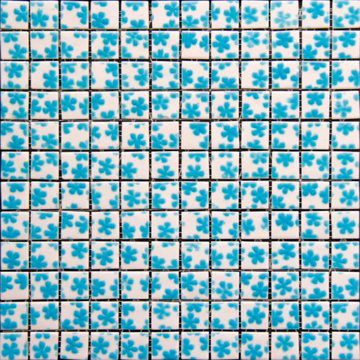 Pate de Verre 2.4 x 2.4 cm Fleur Bleue MOS, par 100g