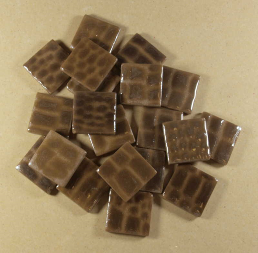 [mos] Pate de Verre 2.4 x 2.4 cm Rayé Marron par 100g