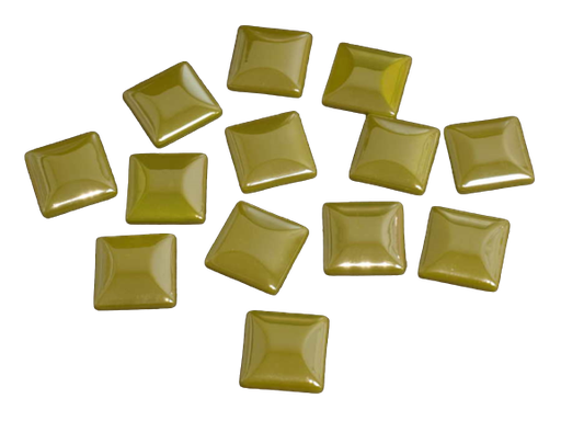 Pate de Verre 2.5 x 2.5 cm Anis Irisé, par 100g
