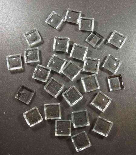 Transparent Blanc 2 x 2 cm, par 100 g