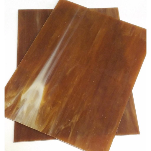 [T087-1520] Plaque de Verre 15 x 20 cm, Ambre