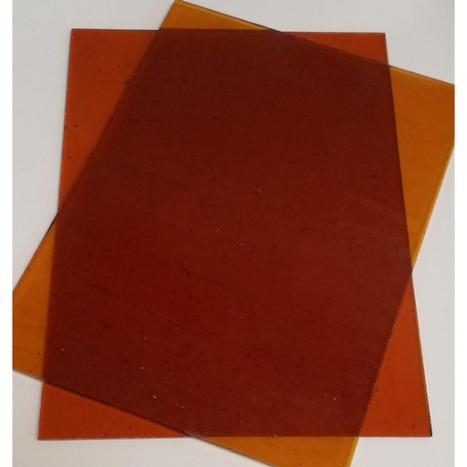 [T059-1520] Plaque de Verre 15 x 20 cm, Marron Transparent