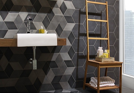 Grès Hexagone Concret Rombo, 22.5 x 26 cm, Vendu au m², 1 Bte = 0.66 m² 