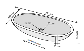 Ovale - Vasque à Poser - 35 x 70 cm