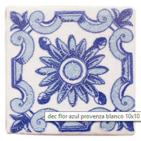 Flor Azul Prov Blanco 10 x 10 cm